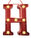 Ganz Light Up Initial Red Glitter Ornament In Red