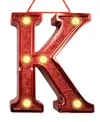 Ganz Light Up Initial Red Glitter Ornament In Red
