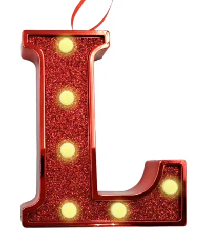 Ganz Light Up Initial Red Glitter Ornament