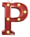 Ganz Light Up Initial Red Glitter Ornament In Red