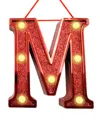 Ganz Light Up Initial Red Glitter Ornament In Red