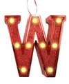Ganz Light Up Initial Red Glitter Ornament In Red