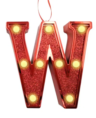 Ganz Light Up Initial Red Glitter Ornament