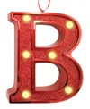 Ganz Light Up Initial Red Glitter Ornament In Red