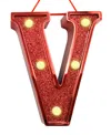 Ganz Light Up Initial Red Glitter Ornament In Red