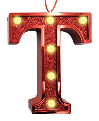 Ganz Light Up Initial Red Glitter Ornament