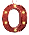 Ganz Light Up Initial Red Glitter Ornament In Red
