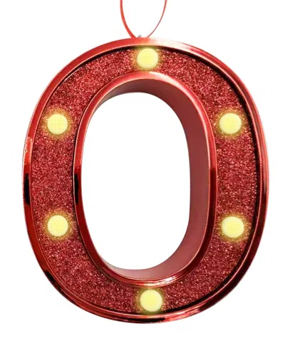 Ganz Light Up Initial Red Glitter Ornament
