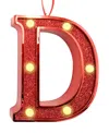 Ganz Light Up Initial Red Glitter Ornament In Red