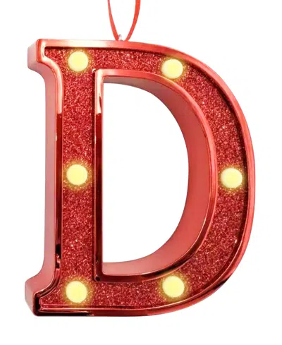 Ganz Light Up Initial Red Glitter Ornament