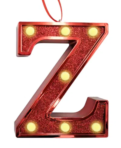 Ganz Light Up Initial Red Glitter Ornament