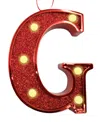 Ganz Light Up Initial Red Glitter Ornament In Red