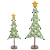 Ganz Puffy Tree Set Of 2 In Green