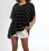 Ganz Yacht Striped Top In Black In Black