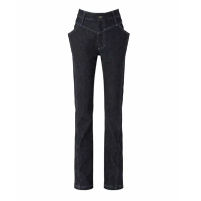 Gao Republic Blue Indigo Denim Jean In Black