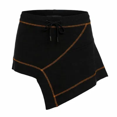 Gao Republic Women's Black Asymmetric Mini Skirt