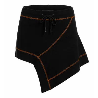 Gao Republic Women's Black Asymmetric Mini Skirt