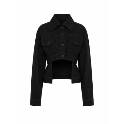 Gao Republic Women's Black Denim Hi-lo Jacket