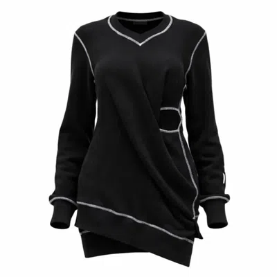 Gao Republic Women's Black Sweatshirt Dress