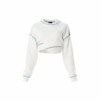Gao Republic Women's Crop Sweatshirt - White