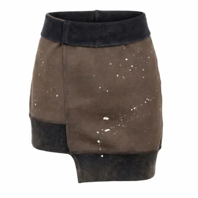 Gao Republic Women's Fleece Skirt - Grey In Brown