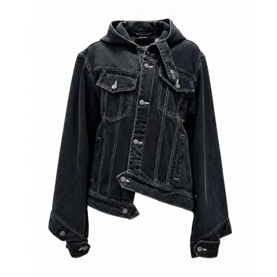 Gao Republic Women's Hoodie Denim Jacket - Blue