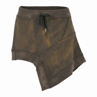 Gao Republic Women's Neutrals Acid Asymmetric Mini Skirt In Brown