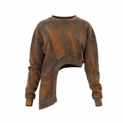 Gao Republic Women's Neutrals Acid Long-sleeve Waterfall Sweatshirt
