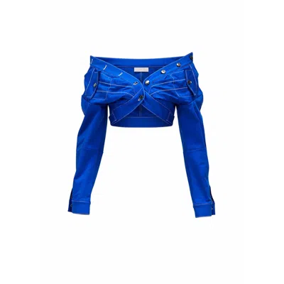 Gao Republic Women's Opera Crop Jacket - Blue