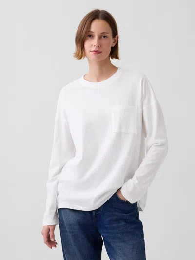 Gap 100% Cotton Authentic Oversized Pocket T-shirt In Fresh White
