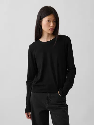 Gap 100% Cotton Authentic Shrunken T-shirt In Black