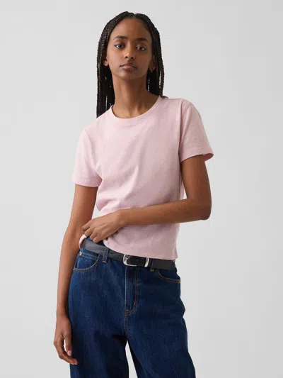 Gap 100% Cotton Authentic Shrunken T-shirt In Primitive Pink