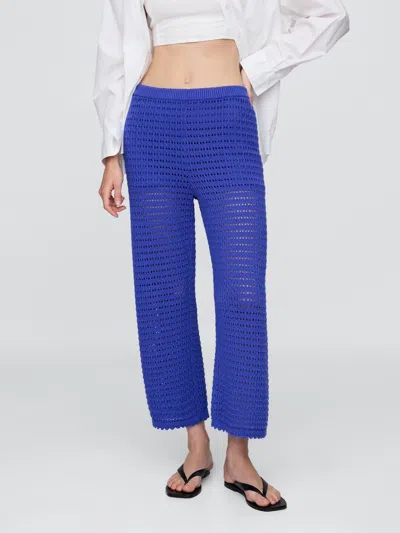 Gap 100% Cotton Crochet Ankle Pants In Matisse Blue