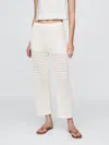 Gap 100% Cotton Crochet Ankle Pants In Off White