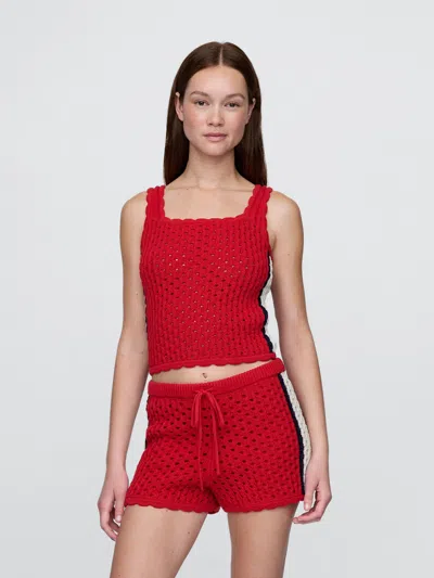 Gap 100% Cotton Crochet Cropped Tank Top