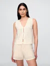 Gap 100% Cotton Crochet Hook-front Vest