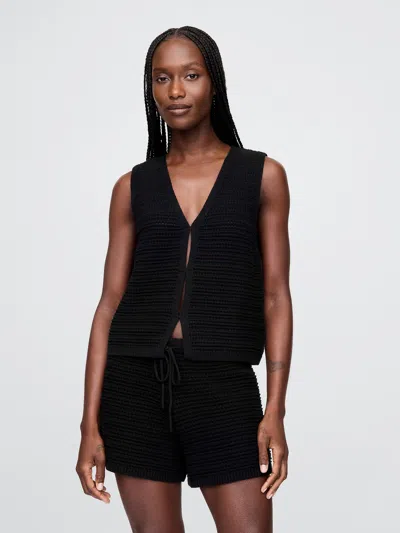 Gap 100% Cotton Crochet Hook-front Vest