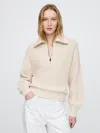 Shop Gap 100% Cotton Half-zip Pullover Sweater In Chino Beige