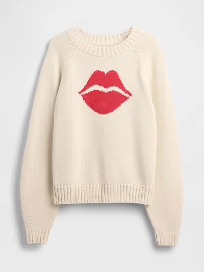 Gap 100% Cotton Kiss Raglan Sweater In Neutral