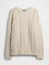 Gap 100% Cotton Oversized Cable-knit Sweater In Neutral