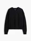 Gap 100% Cotton Oversized Crop Sweater In Basic Black