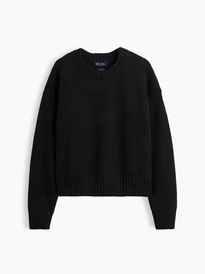 Gap 100% Cotton Oversized Crop Sweater In Basic Black
