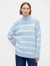Gap 100% Cotton Oversized Mockneck Sweater In Blue