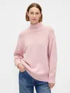 Gap 100% Cotton Oversized Mockneck Sweater In Pink