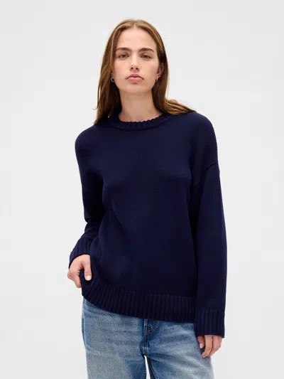 Gap 100% Cotton Oversized Sweater In Blue