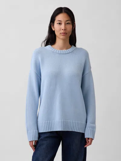 Gap 100% Cotton Oversized Sweater In Blue