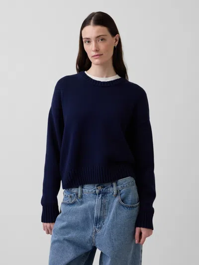 Gap 100% Cotton Oversized Sweater In Blue