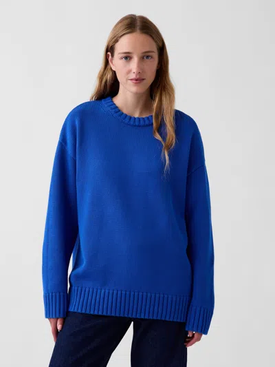 Gap 100% Cotton Oversized Sweater In Blue