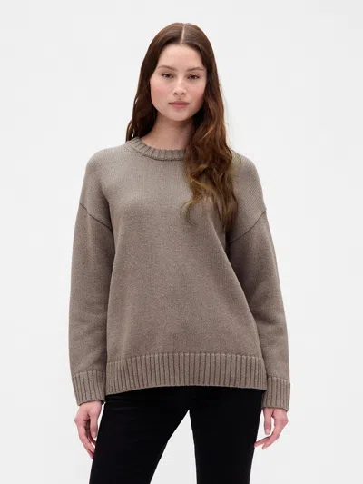 Gap 100% Cotton Oversized Sweater In Brown