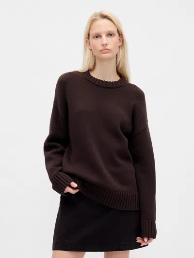 Gap 100% Cotton Oversized Sweater In Brown